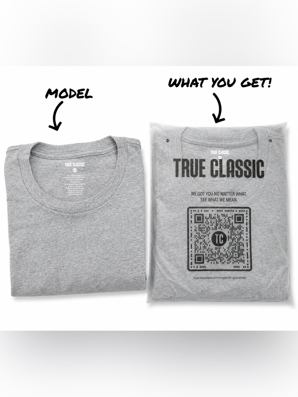 True Classic Men’s Short Sleeve Crew Tee — Heather Gray